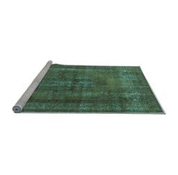 Sideview of Machine Washable Oriental Light Blue Industrial Rug, wshurb1028lblu