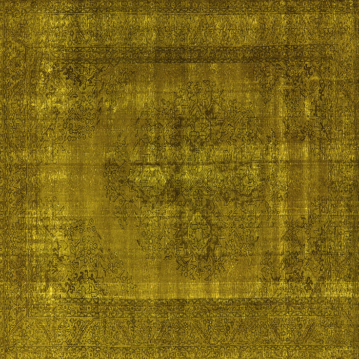 Square Oriental Yellow Industrial Rug, urb1028yw