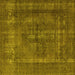 Square Oriental Yellow Industrial Rug, urb1028yw