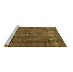 Sideview of Machine Washable Oriental Brown Industrial Rug, wshurb1028brn