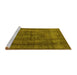 Sideview of Machine Washable Oriental Yellow Industrial Rug, wshurb1028yw