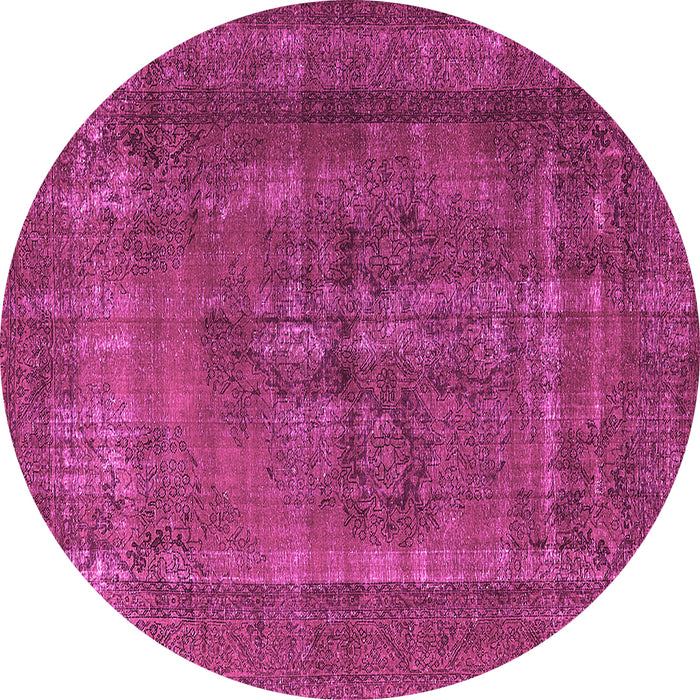 Round Oriental Pink Industrial Rug, urb1028pnk