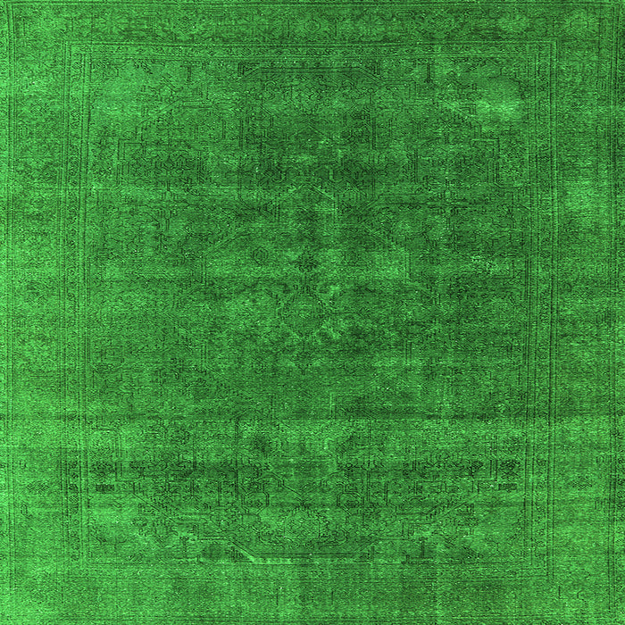 Square Oriental Green Industrial Rug, urb1029grn