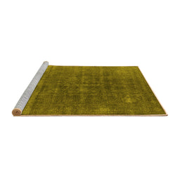 Sideview of Machine Washable Oriental Yellow Industrial Rug, wshurb1029yw