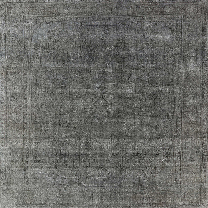 Square Mid-Century Modern Granite Gray Oriental Rug, urb1029