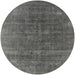 Round Mid-Century Modern Granite Gray Oriental Rug, urb1029