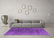 Machine Washable Oriental Purple Industrial Area Rugs in a Living Room, wshurb1029pur