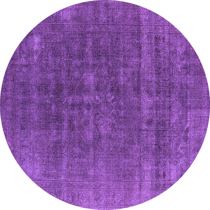 Round Oriental Purple Industrial Rug, urb1029pur