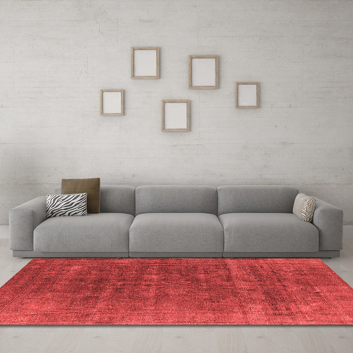Industrial Red Washable Rugs