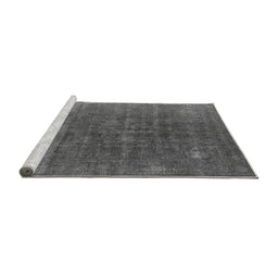 Sideview of Machine Washable Oriental Gray Industrial Rug, wshurb1029gry