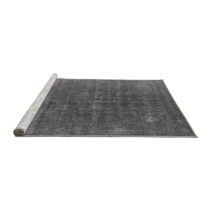 Sideview of Machine Washable Oriental Gray Industrial Rug, wshurb1029gry
