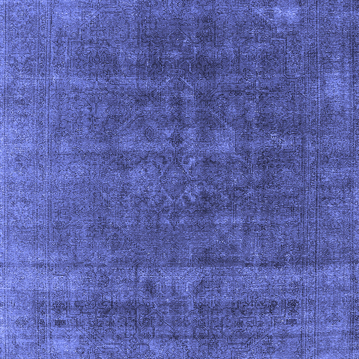 Machine Washable Oriental Blue Industrial Rug, wshurb1029blu