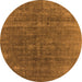 Round Oriental Orange Industrial Rug, urb1029org