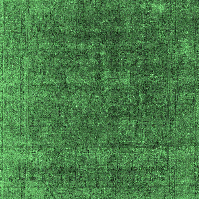 Machine Washable Oriental Emerald Green Industrial Area Rugs, wshurb1029emgrn