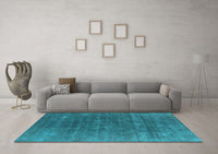 Machine Washable Oriental Light Blue Industrial Rug, wshurb1029lblu