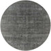 Round Machine Washable Industrial Modern Granite Gray Rug, wshurb1029