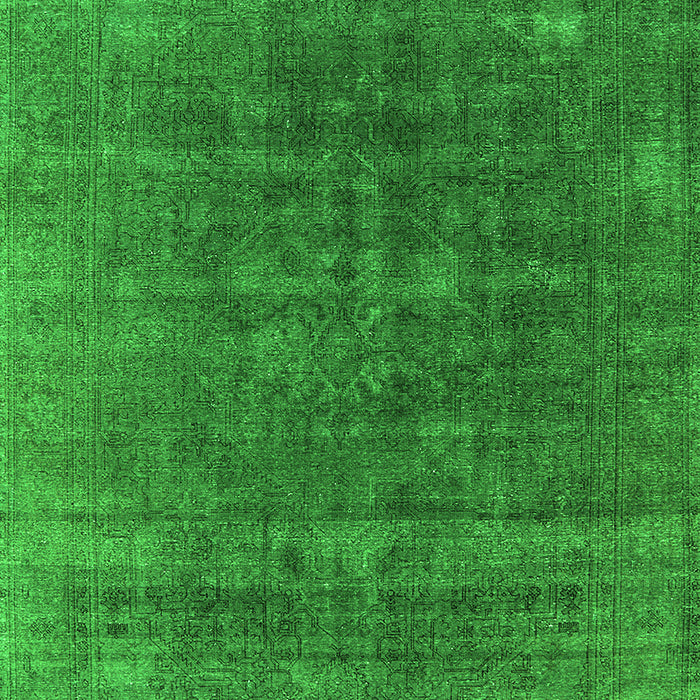 Machine Washable Oriental Green Industrial Area Rugs, wshurb1029grn