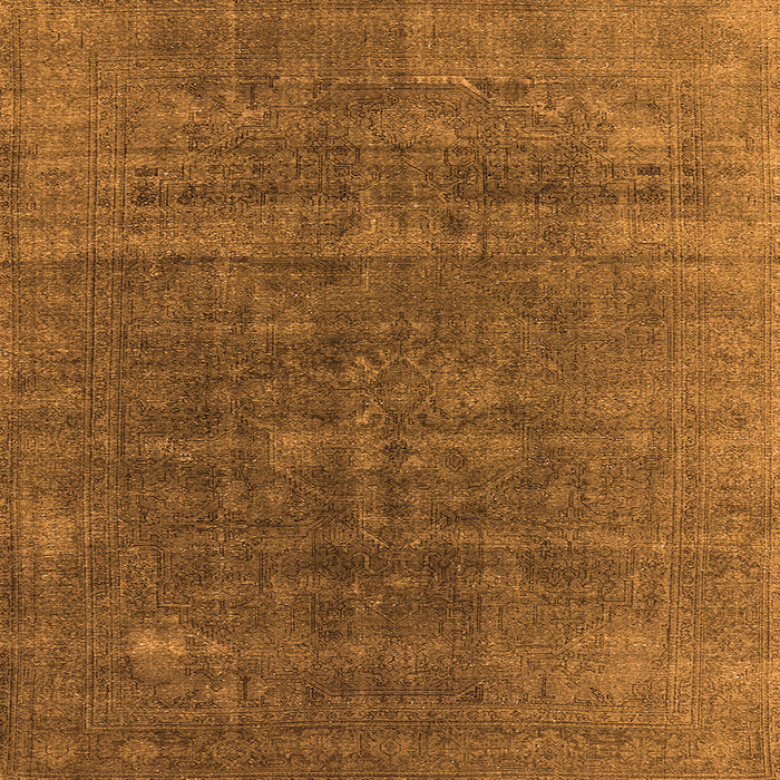 Square Machine Washable Oriental Orange Industrial Area Rugs, wshurb1029org