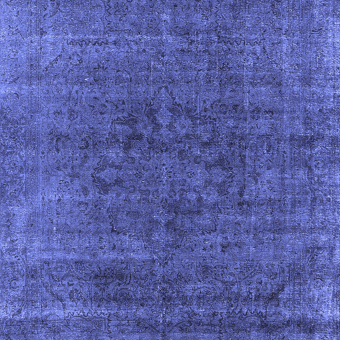 Machine Washable Oriental Blue Industrial Rug, wshurb1030blu