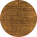 Round Machine Washable Oriental Orange Industrial Area Rugs, wshurb1030org