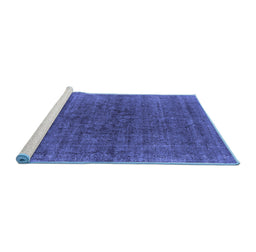 Sideview of Machine Washable Oriental Blue Industrial Rug, wshurb1030blu