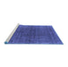 Sideview of Machine Washable Oriental Blue Industrial Rug, wshurb1030blu