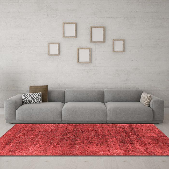 Industrial Red Washable Rugs