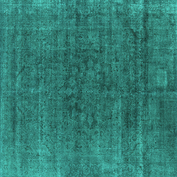 Square Oriental Turquoise Industrial Rug, urb1030turq