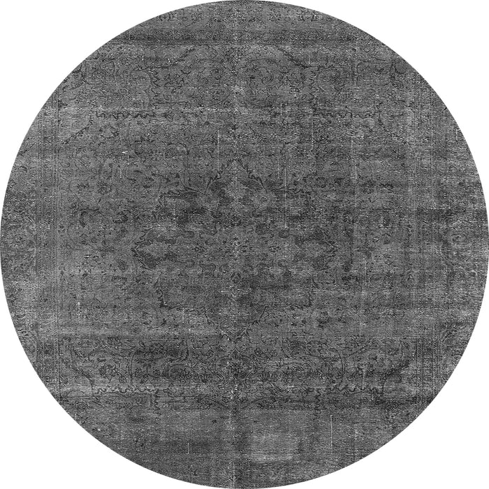 Round Oriental Gray Industrial Rug, urb1030gry