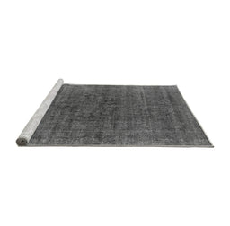 Sideview of Machine Washable Oriental Gray Industrial Rug, wshurb1030gry