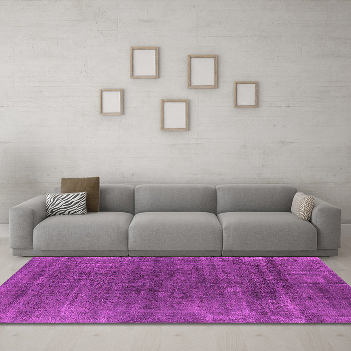 Machine Washable Oriental Pink Industrial Rug in a Living Room, wshurb1030pnk