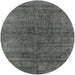 Round Mid-Century Modern Gray Oriental Rug, urb1030