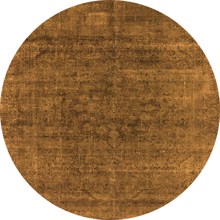 Round Oriental Orange Industrial Rug, urb1030org