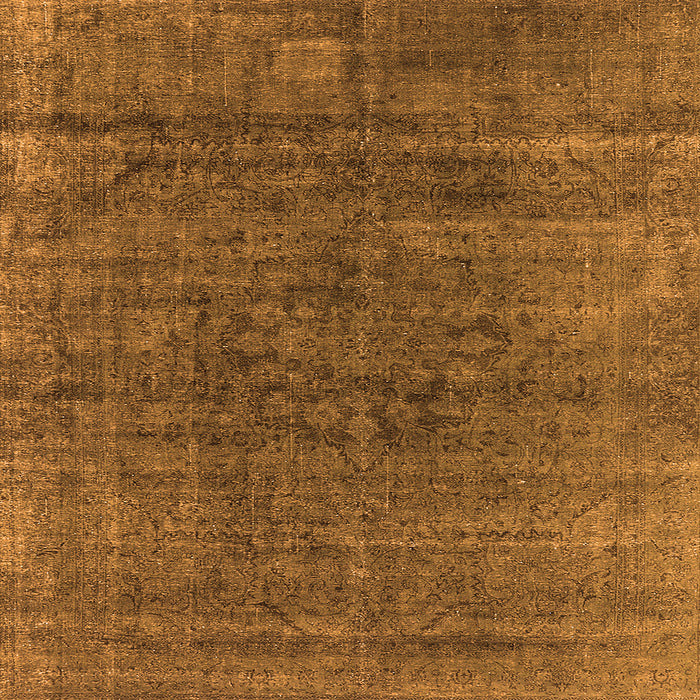 Square Machine Washable Oriental Orange Industrial Area Rugs, wshurb1030org