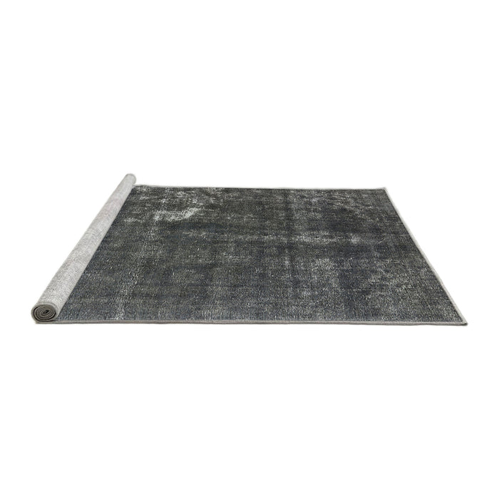 Sideview of Machine Washable Industrial Modern Light Black Rug, wshurb1031