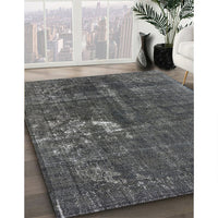 Mid-Century Modern Light Black Oriental Rug, urb1031