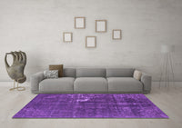 Machine Washable Oriental Purple Industrial Rug, wshurb1031pur