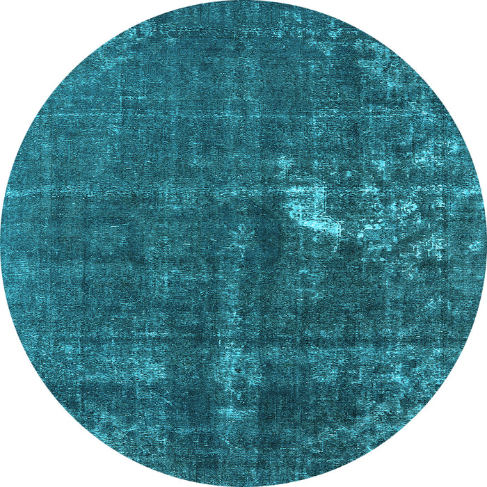 Round Oriental Light Blue Industrial Rug, urb1031lblu