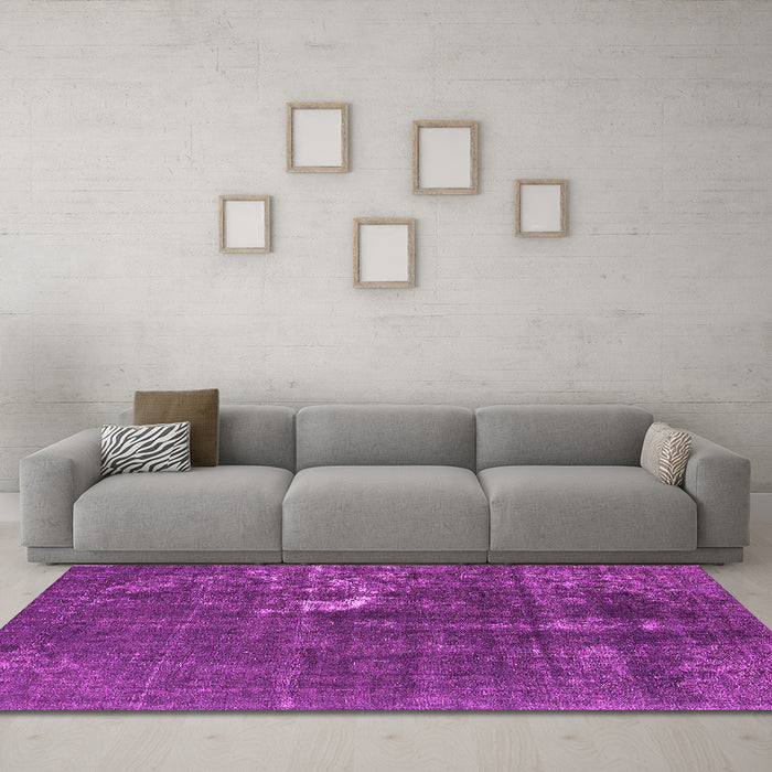 Machine Washable Oriental Pink Industrial Rug in a Living Room, wshurb1031pnk