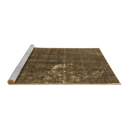 Sideview of Machine Washable Oriental Brown Industrial Rug, wshurb1031brn