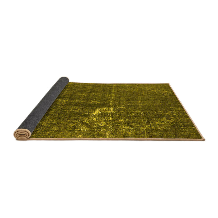 Sideview of Oriental Yellow Industrial Rug, urb1031yw