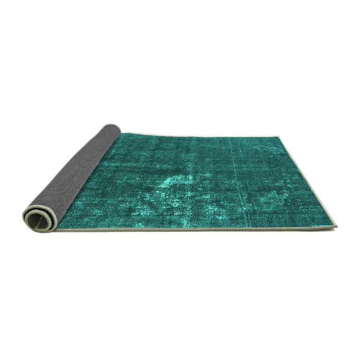 Sideview of Oriental Turquoise Industrial Rug, urb1031turq