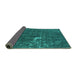 Sideview of Oriental Turquoise Industrial Rug, urb1031turq