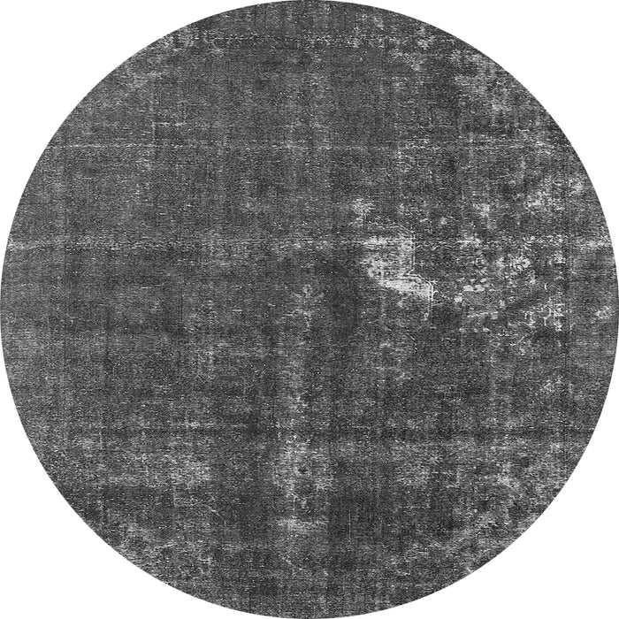Round Oriental Gray Industrial Rug, urb1031gry