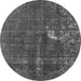 Round Oriental Gray Industrial Rug, urb1031gry