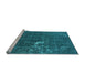 Sideview of Machine Washable Oriental Light Blue Industrial Rug, wshurb1031lblu