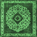 Square Oriental Emerald Green Industrial Rug, urb1032emgrn