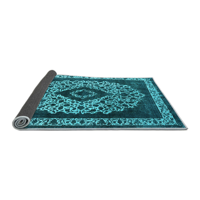Sideview of Oriental Light Blue Industrial Rug, urb1032lblu