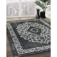 Mid-Century Modern Dark Gray Oriental Rug, urb1032