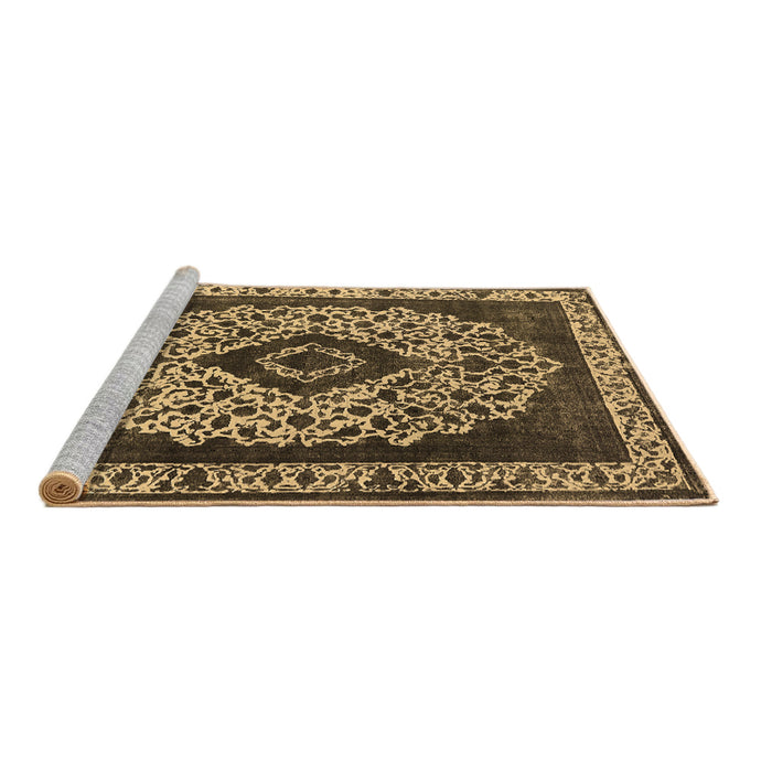 Sideview of Machine Washable Oriental Brown Industrial Rug, wshurb1032brn